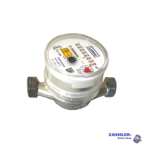 Lorenz Aufputz-Kaltwasserzähler Q3 = 4 (Qn 2,5) Bl. 130 mm 1" AG Eichung 2025