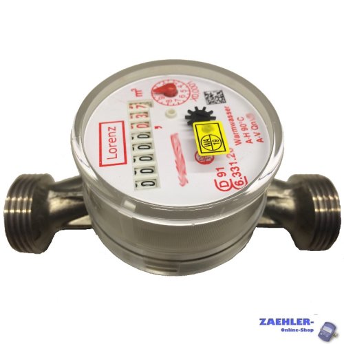 Water meter Lorenz hot surface-mounted Qn 1,5; 130mm, 1" connection thread